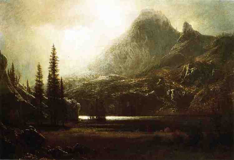 Albert Bierstadt Oil Painting By a Mountain Lake